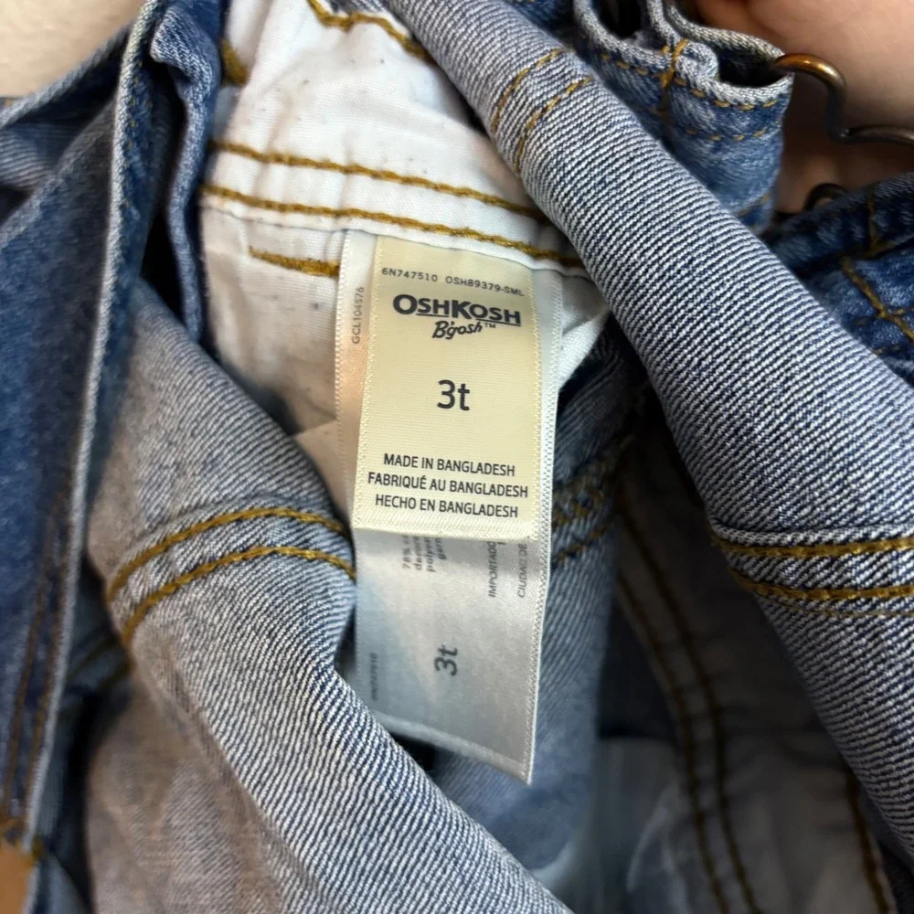 OshKosh B'gosh Denim Bib Overalls 3T Blue Carpenter Workwear Kids